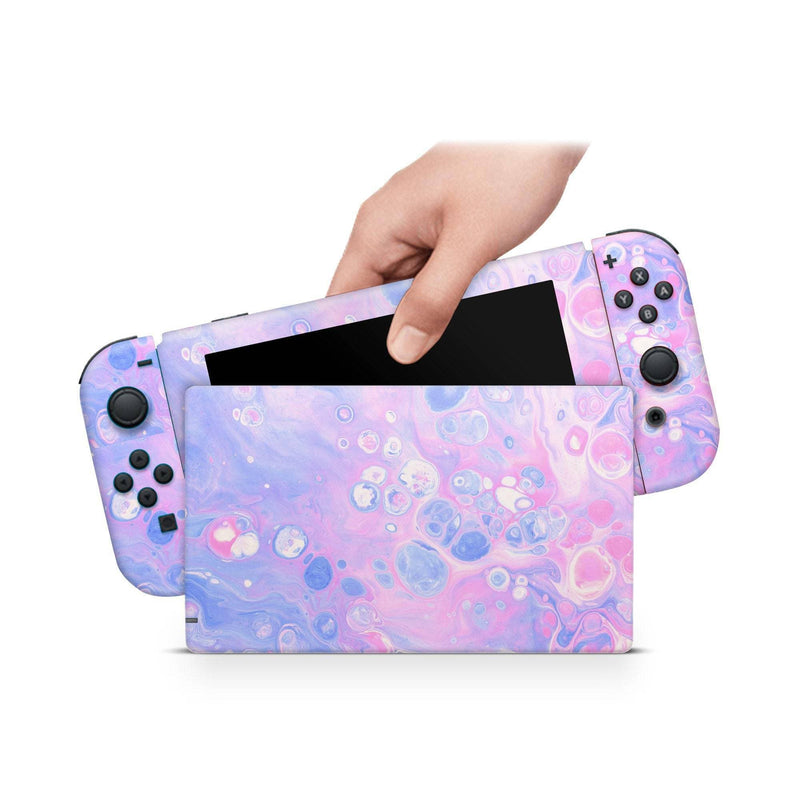 Nintendo Switch Skin Decal For Console Joy-Con And Dock Bubble Beam - ZoomHitskin