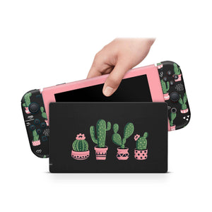 Nintendo Switch Skin Decal For Console Joy-Con And Dock Cactus Floral - ZoomHitskin