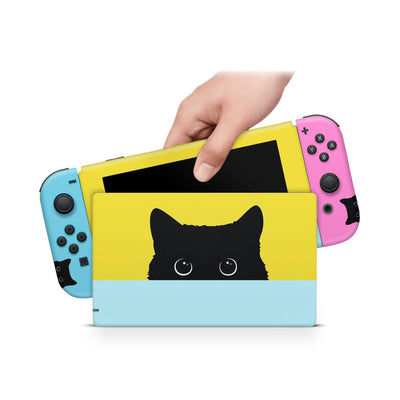 Nintendo Switch Skin Decal For Console Joy-Con And Dock Charming Moggie - ZoomHitskin