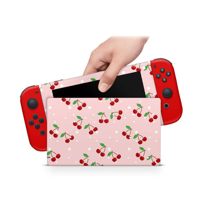 Nintendo Switch Skin Decal For Console Joy-Con And Dock Cherry Ruby - ZoomHitskin