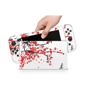 Nintendo Switch Skin Decal For Console Joy-Con And Dock Chinese Floret - ZoomHitskin