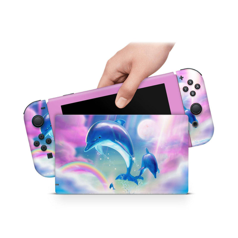 Nintendo Switch Skin Decal For Console Joy-Con And Dock Dolphins - ZoomHitskin