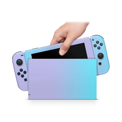 Nintendo Switch Skin Decal For Console Joy-Con And Dock Gradient Lavender - ZoomHitskin