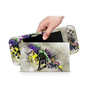 Nintendo Switch Skin Decal For Console Joy-Con And Dock Skater - ZoomHitskin