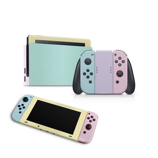 Nintendo Switch Skin Decal For Console Joy-Con And Dock Sun Colored 80s - ZoomHitskin