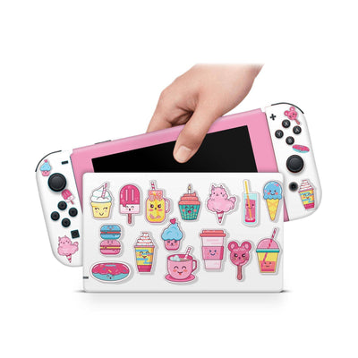 Nintendo Switch Skin Decal For Console Joy-Con And Dock Sweet Kaiwaii Cup Cake - ZoomHitskin