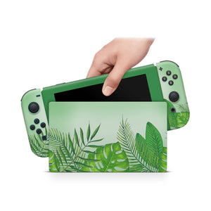 Nintendo Switch Skin Decal For Console Joy-Con And Dock Vegatation Green Colored - ZoomHitskin