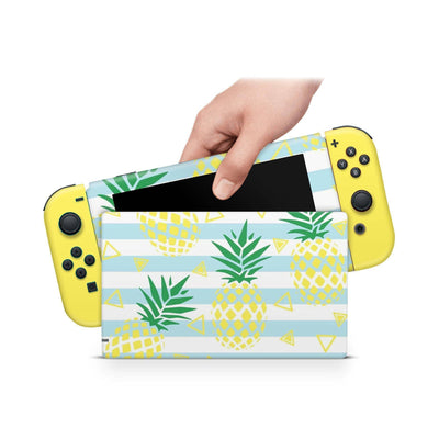 Nintendo Switch Skin Decal For Console Joy-Con And Dock Yellow Pineapple - ZoomHitskin