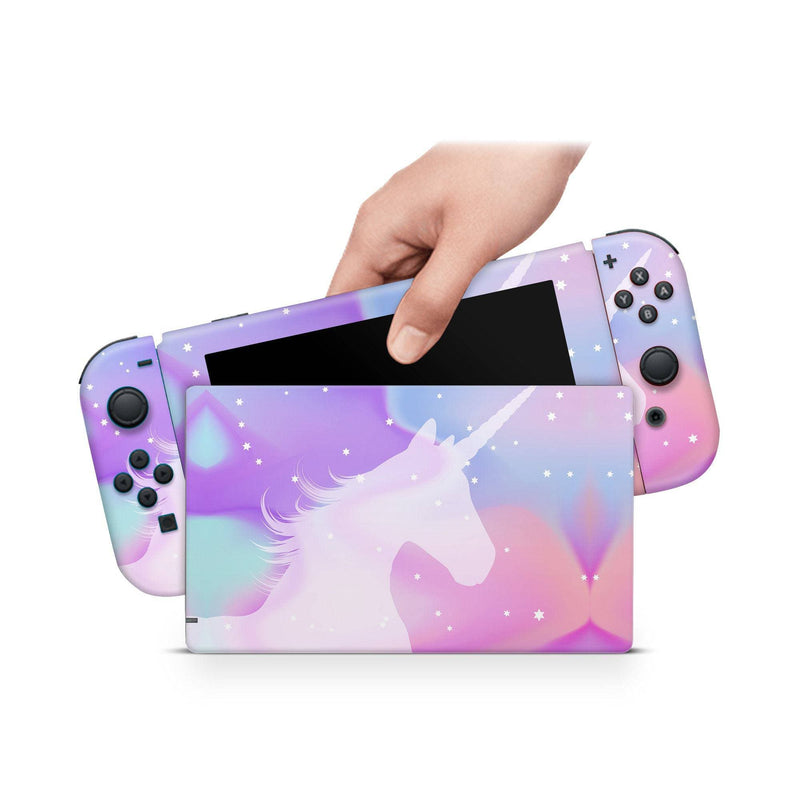 Unicorn Rainbow Nintendo Switch Skin Decal For Console Joy-Con And Dock - ZoomHitskin