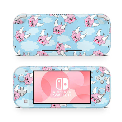 Nintendo Switch Lite Skin Decal For Console Cute Pigs Angel - ZoomHitskin