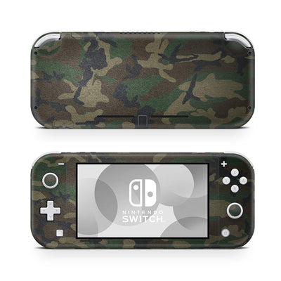 Nintendo Switch Lite Skin Decal For Console Green Army War Camouflage Kaki Dark - ZoomHitskin