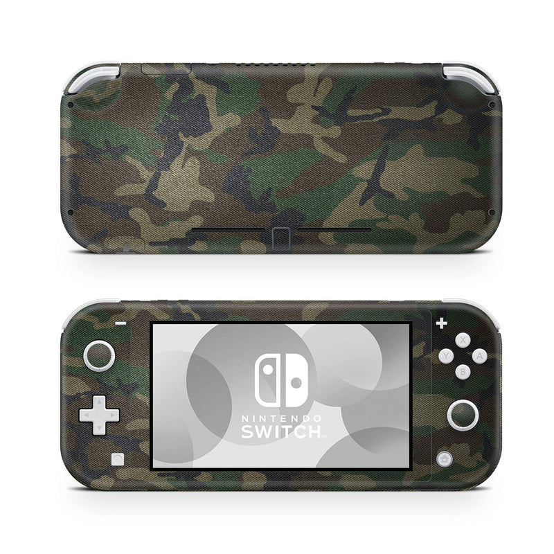 Nintendo Switch Lite Skin Decal For Console Green Army War Camouflage Kaki Dark - ZoomHitskin
