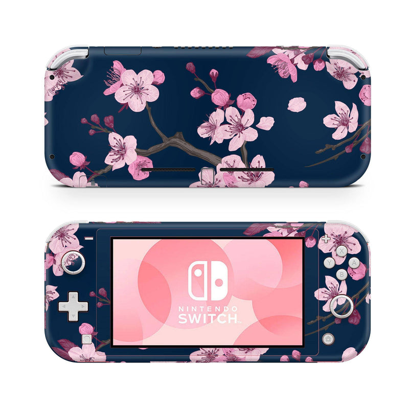 Nintendo Switch Lite Skin Decal For Console Navy Flower Asian - ZoomHitskin