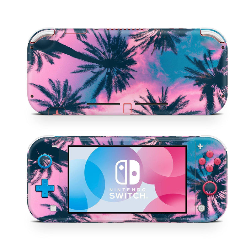 Nintendo Switch Lite Skin Decal For Console Palm California Sun Pastel Pink Sky Tropical - ZoomHitskin