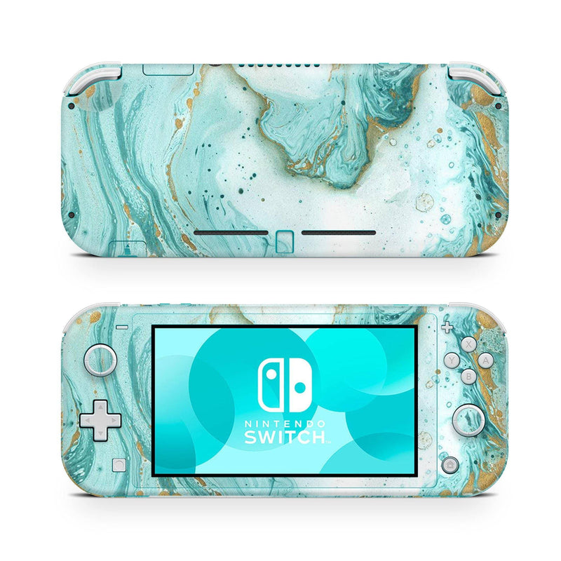 Nintendo Switch Lite Skin Decal For Game Console Aqua Marbling - ZoomHitskin