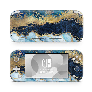 Nintendo Switch Lite Skin Decal For Game Console Gold Navy - ZoomHitskin