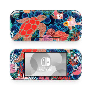 Nintendo Switch Lite Skin Decal For Game Console Turtle Fish Aquarium - ZoomHitskin