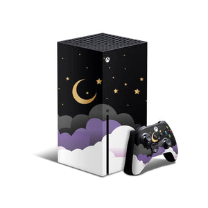 Black Moon Decal For Xbox Series X Console And Controller , Full Wrap Vinyl For Xbox Series X - ZoomHitskin