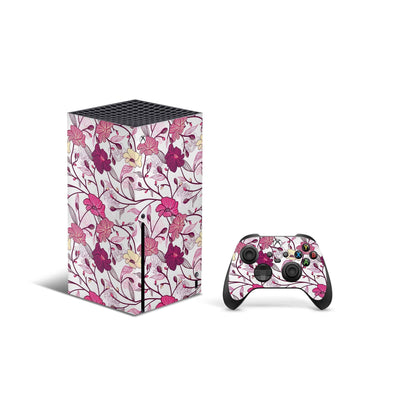Fuchsia Daisies Skin Decal For Xbox Series X Console And Controller , Full Wrap Vinyl For Xbox Series X - ZoomHitskin