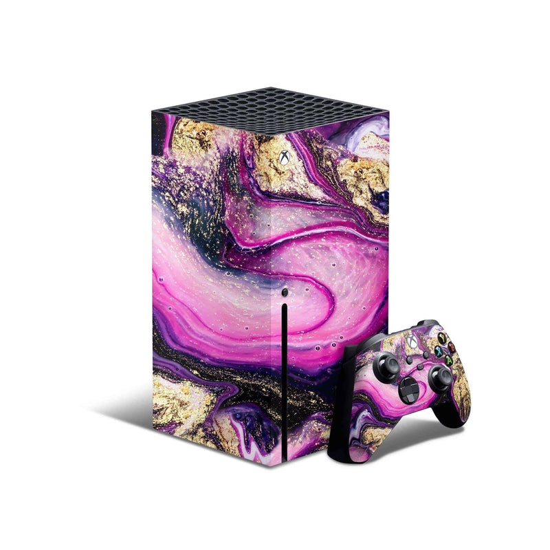 Fuchsia Granit Skin Decal For Xbox Series X Console And Controller , Full Wrap Vinyl For Xbox Series X - ZoomHitskin