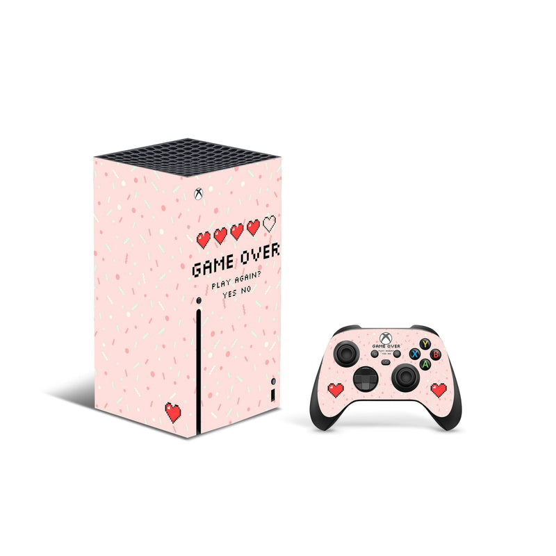 Game Over Heart Decal For Xbox Series X Console And Controller , Full Wrap Vinyl For Xbox Series X - ZoomHitskin