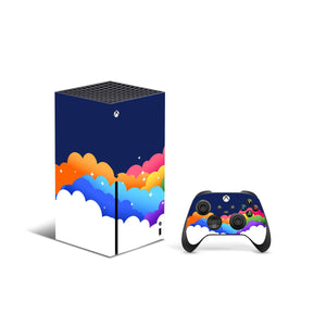 Rainbow Cloudy Skin Decal For Xbox Series X Console And Controller , Full Wrap Vinyl For Xbox Series X - ZoomHitskin