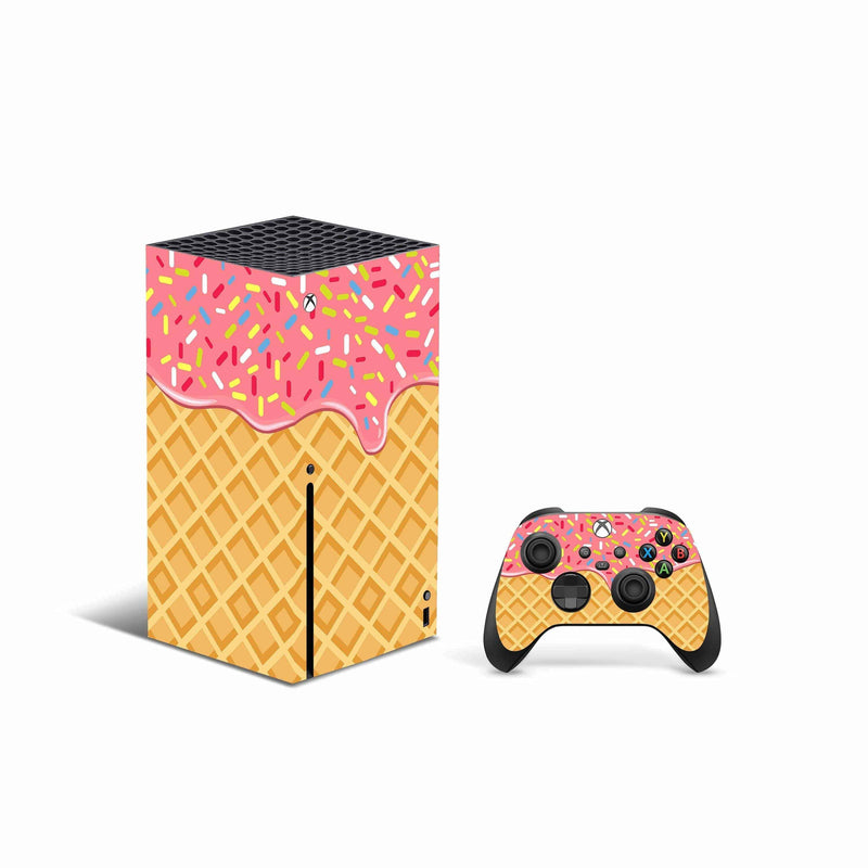 Waffle Ice Cream Decal For Xbox Series X Console And Controller , Full Wrap Vinyl For Xbox Series X - ZoomHitskin