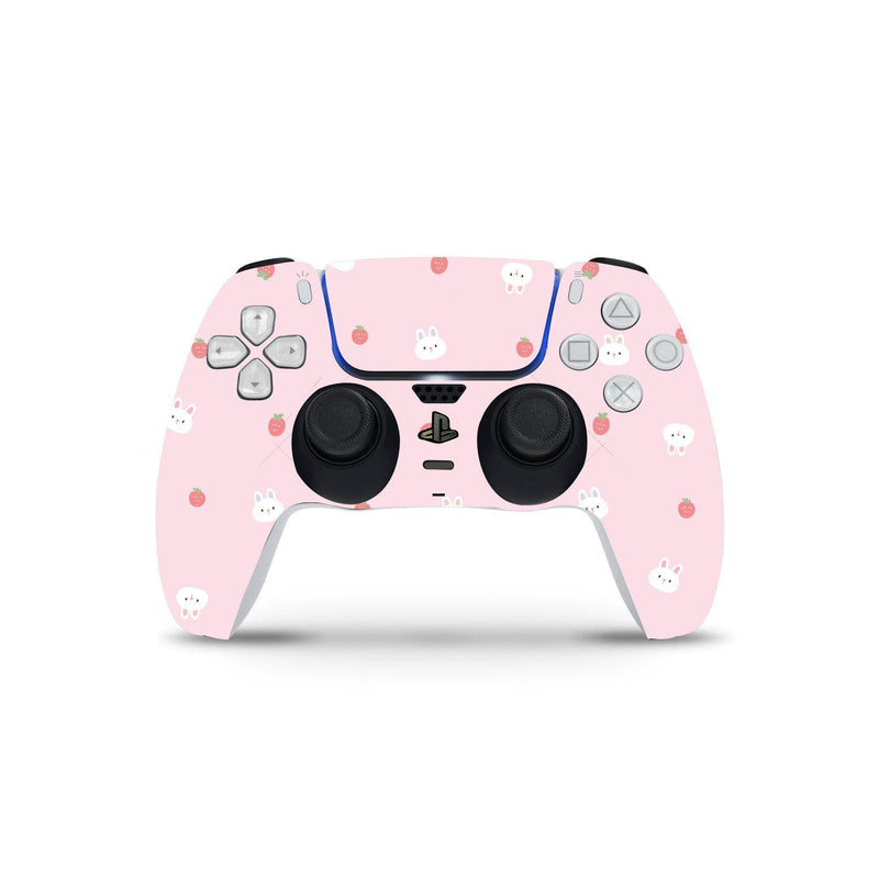 Bunny Strawberry Skin Decal For PS5 Playstation 5 Controller , Full Wrap Vinyl For PS5 Dualshock - ZoomHitskin
