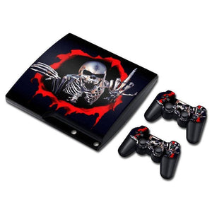 PS3 Slim Fat Super Slim 4000 Playstation 3 Console Skin Decal And 2 Controller Skull Devil - ZoomHitskin