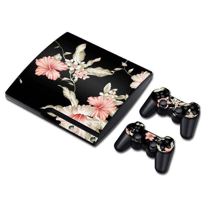 PS3 Slim Fat Super Slim 4000 Playstation 3 Console Skin Decal And 2 Controller Sticker Hibiscus - ZoomHitskin