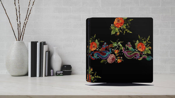 PS4 Slim Pro Fat Playstation 4 Console Skin Decal Sticker Embroidery Dragon Lung Custom Set - ZoomHitskin