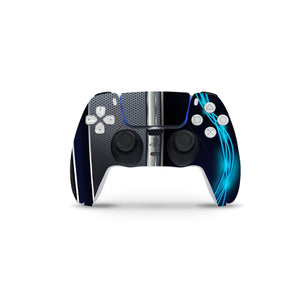 Skin Decal For PS5 Playstation 5 Console And Controller Blue Silver - ZoomHitskin