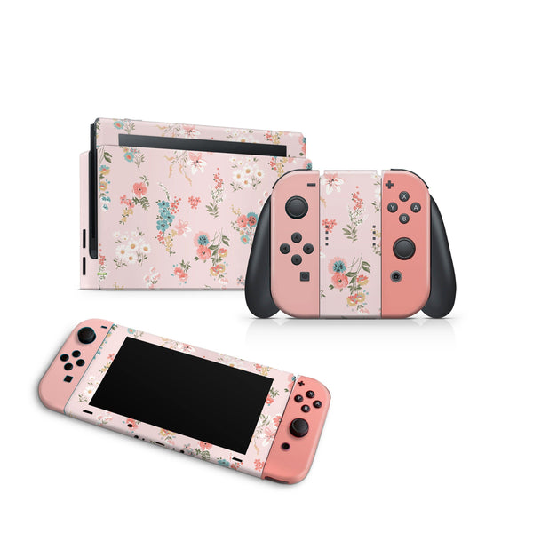 Spring Flower Nintendo Switch Skin Decal For Console Joy-Con And Dock - ZoomHitskin