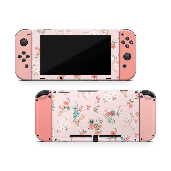 Spring Flower Nintendo Switch Skin Decal For Console Joy-Con And Dock - ZoomHitskin