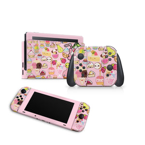 Sweet Cute Kawaii Cup Cake Nintendo Switch Skin Decal For Console Joy-Con And Dock - ZoomHitskin