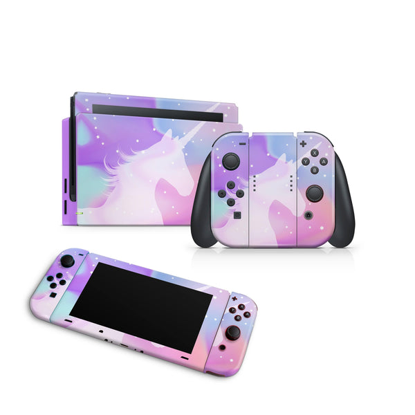 Unicorn Rainbow Nintendo Switch Skin Decal For Console Joy-Con And Dock - ZoomHitskin
