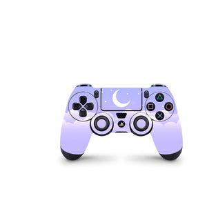 Full Cover Skin Decal Sticker For PS4 Regular Slim Pro Controller Crescent Blue Lavender - ZoomHitskin